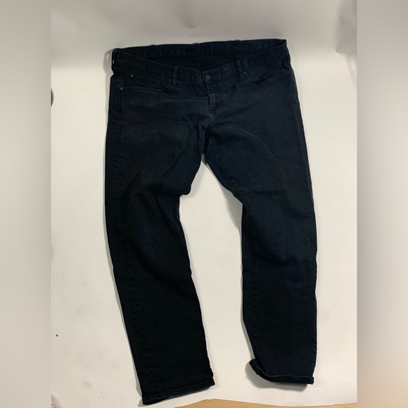 Uniqlo 42x32 Black Denim Slim - Picture 1 of 7
